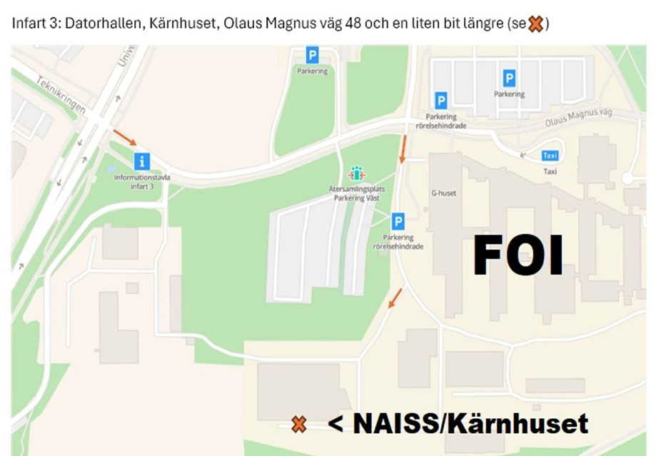 Karta till Kärnhuset vid Olaus Magnus väg 48.